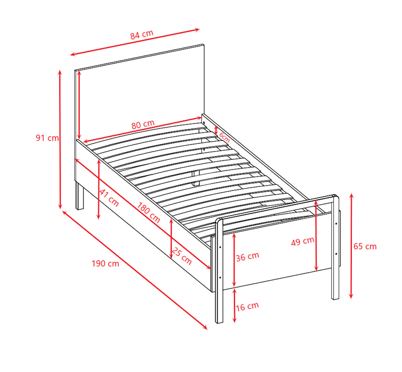 Łóżko dziecięce Victor - materac piankowo-lateksowo-kokosowy