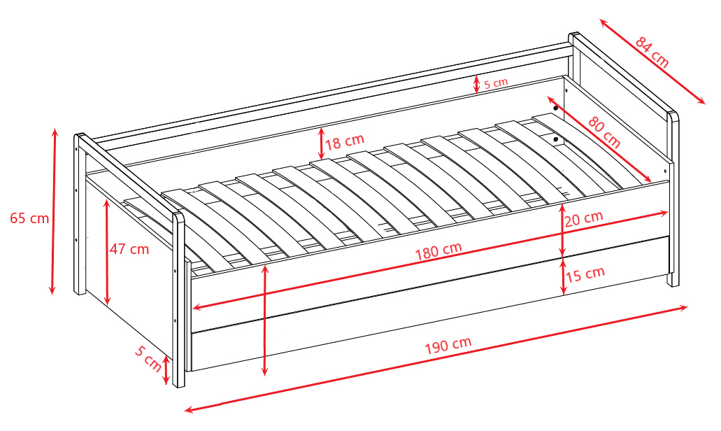 Łóżko tapczan Victor - materac piankowo-kokosowy