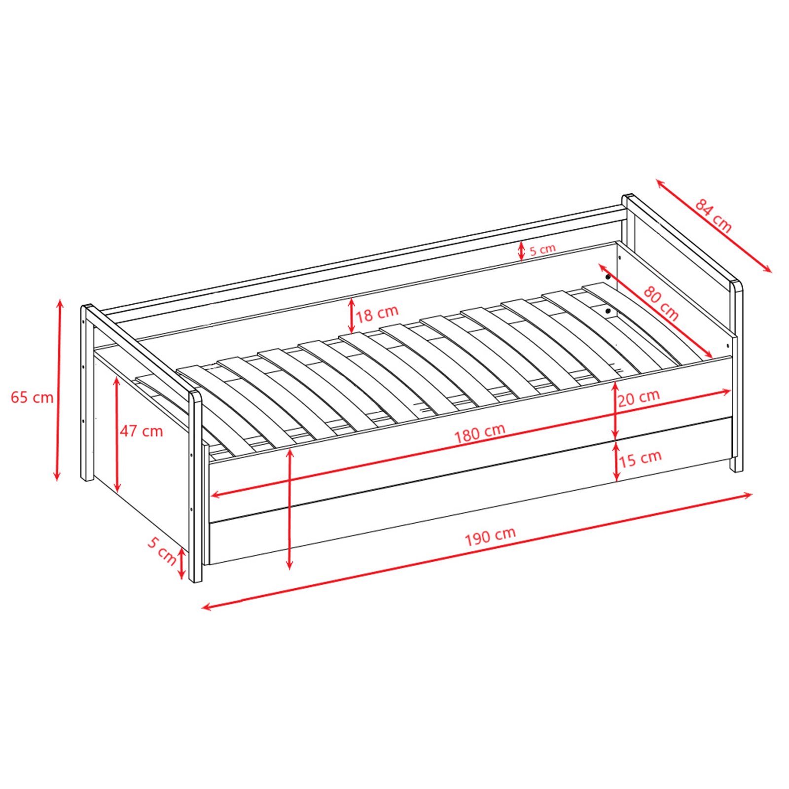 Łóżko tapczan Victor Materac pianka lateks 180/80/10 - materac średniej twardości (+499zł)