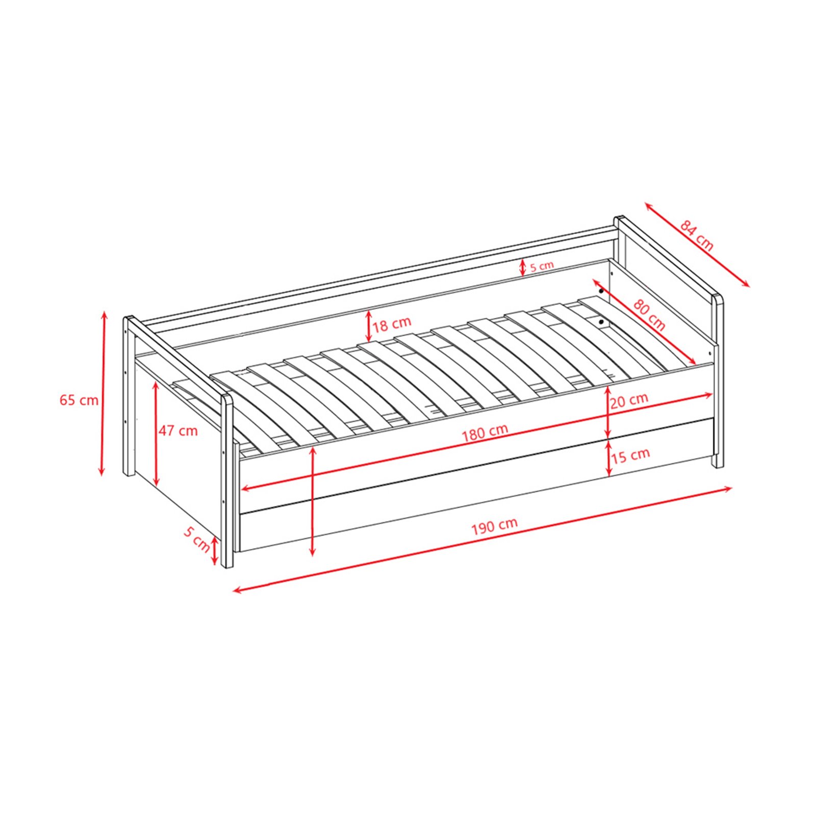 Łóżko tapczan Victor Materac pianka lateks 180/80/10 - materac średniej twardości (+499zł)