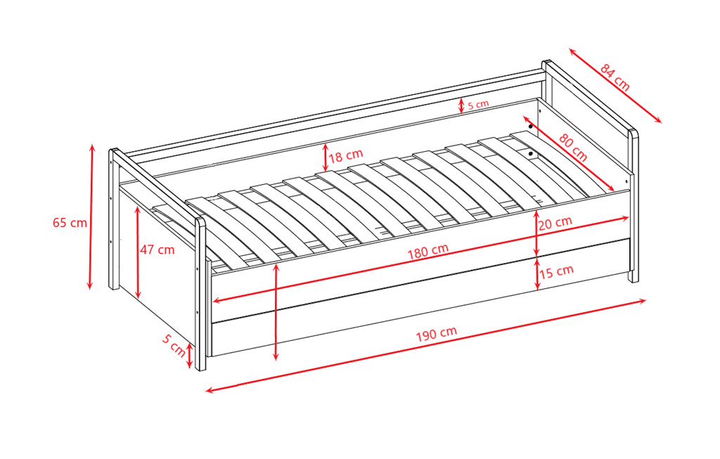 Łóżko tapczan Victor - materac piankowo-lateksowo-kokosowy