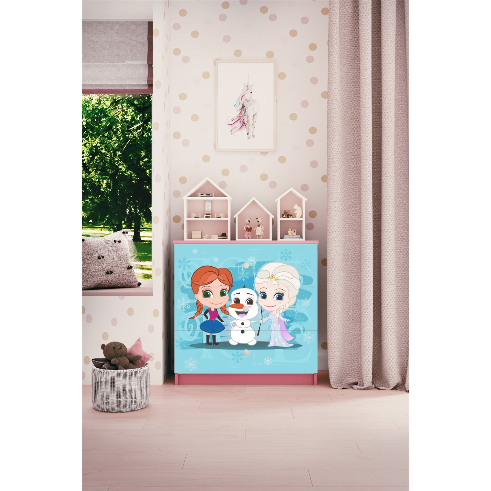 Komoda Babydreams - Kraina lodu Różowy