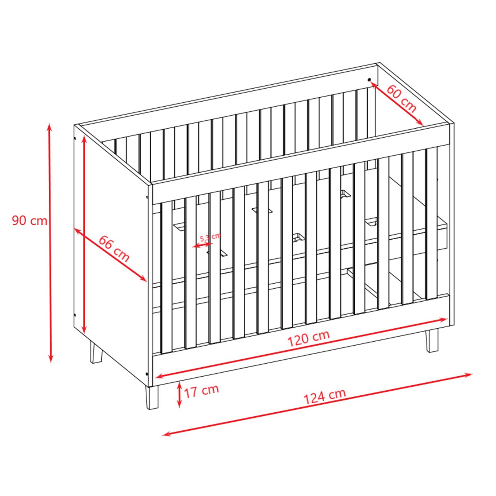 Łóżko niemowlęce Kubi białe