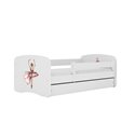 Łóżko dziecięce Babydreams - Baletnica Z szufladą 140/70, Biały, Materac pianka lateks kokos 140/70/10 - materac średniej twardo