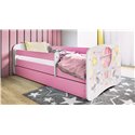 Łóżko dziecięce Babydreams - Balonik Z szufladą 140/70, Różowy, Materac piankowy 140/70/8 - materac średniej twardości (+80zł)