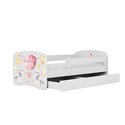 Łóżko dziecięce Babydreams - Balonik Z szufladą 160/80, Biały, Materac pianka lateks 160/80/9 - materac średniej twardości (+449