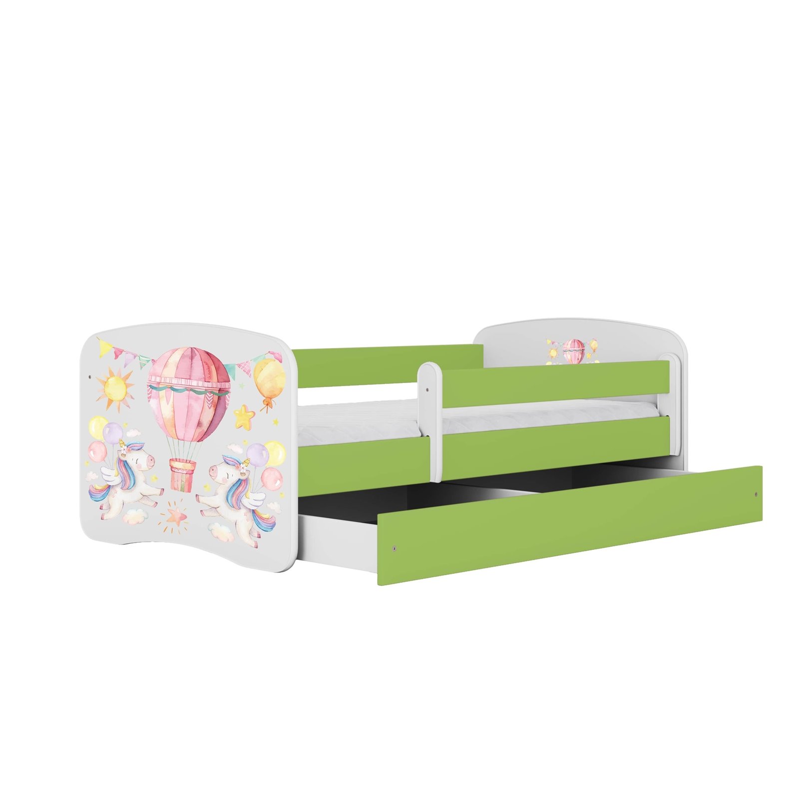 Łóżko dziecięce Babydreams - Balonik Bez szuflady 180/80, Zielony, bez materaca