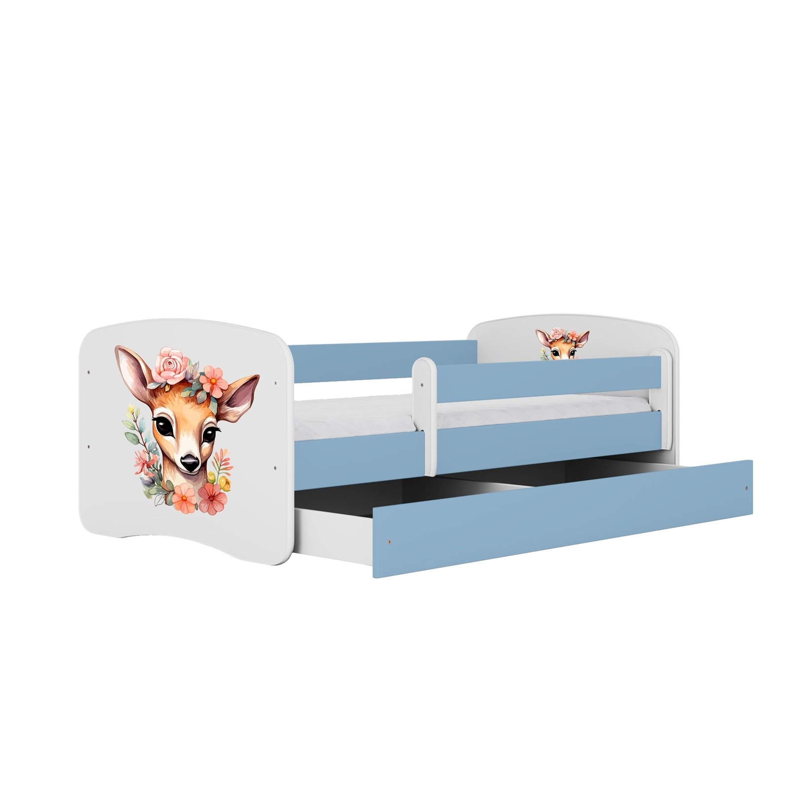 Łóżko dziecięce Babydreams - Bambi Bez szuflady 140/70, Niebieski, bez materaca