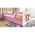 Łóżko dziecięce Babydreams - Bambi Z szufladą 180/80, Różowy, bez materaca