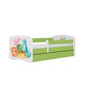Łóżko dziecięce Babydreams - Dino Z szufladą 140/70, Zielony, Materac piankowy 140/70/8 - materac średniej twardości (+80zł)