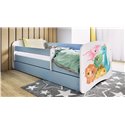 Łóżko dziecięce Babydreams - Dino Bez szuflady 160/80, Niebieski, Materac pianka lateks 160/80/9 - materac średniej twardości (+