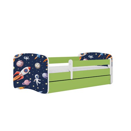 Łóżko dziecięce Babydreams - Kosmos Bez szuflady 140/70, Zielony, bez materaca