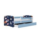 Łóżko dziecięce Babydreams - Kosmos Z szufladą 160/80, Niebieski, Materac piankowy 160/80/8 - materac średniej twardości (+100zł