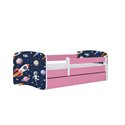 Łóżko dziecięce Babydreams - Kosmos Bez szuflady 160/80, Różowy, Materac pianka lateks 160/80/9 - materac średniej twardości (+4