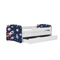 Łóżko dziecięce Babydreams - Kosmos Bez szuflady 160/80, Biały, bez materaca