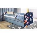 Łóżko dziecięce Babydreams - Kosmos Bez szuflady 180/80, Niebieski, Materac pianka kokos 180/80/9 - materac średniej twardości (