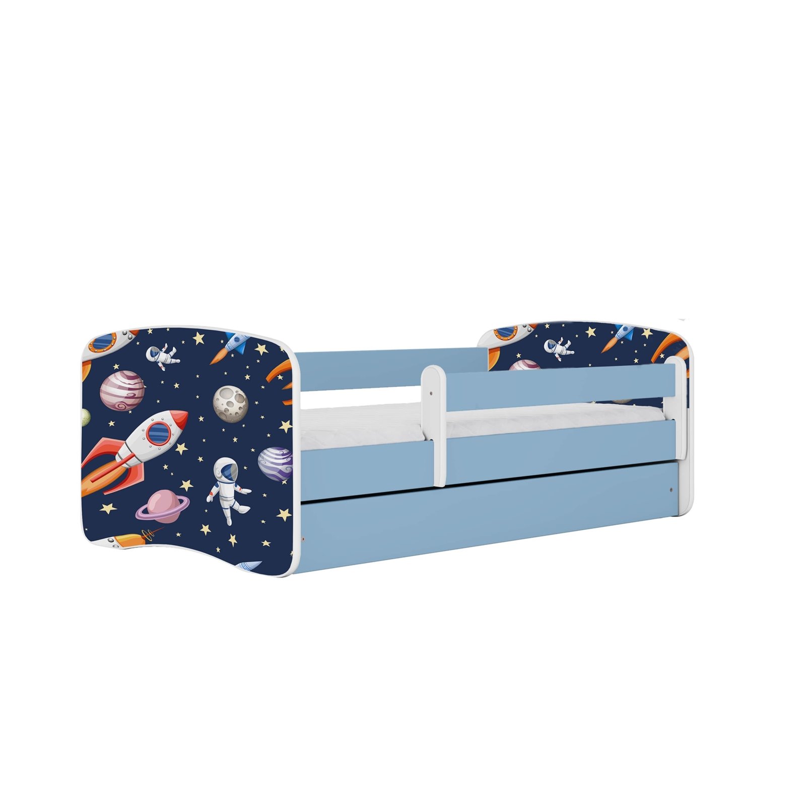 Łóżko dziecięce Babydreams - Kosmos Bez szuflady 180/80, Niebieski, bez materaca