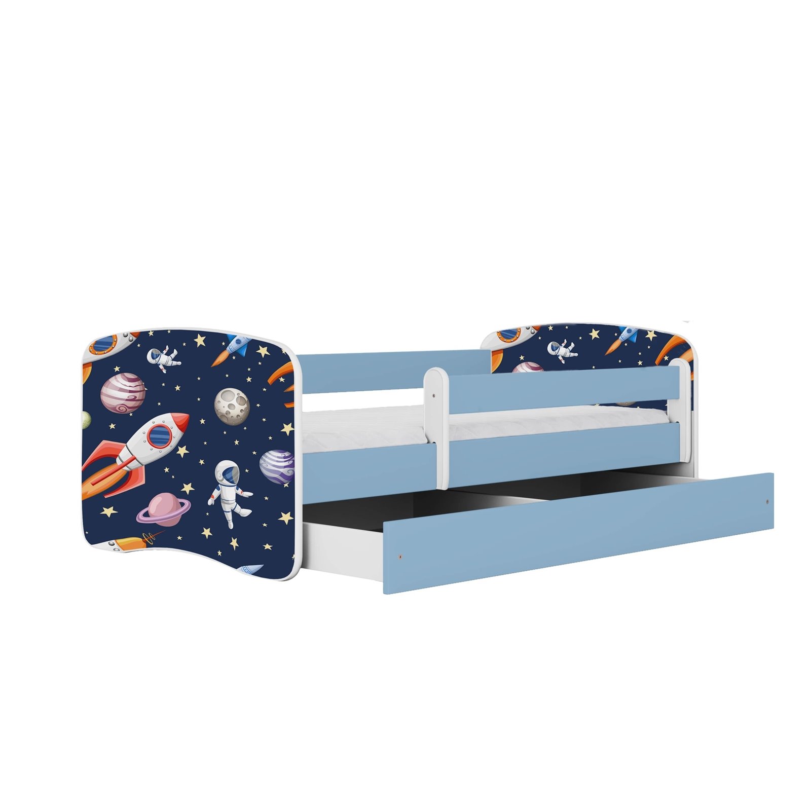 Łóżko dziecięce Babydreams - Kosmos Bez szuflady 180/80, Niebieski, bez materaca