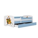 Łóżko dziecięce Babydreams - Koszykarze Z szufladą 140/70, Niebieski, Materac pianka kokos 140/70/9 - materac średniej twardości