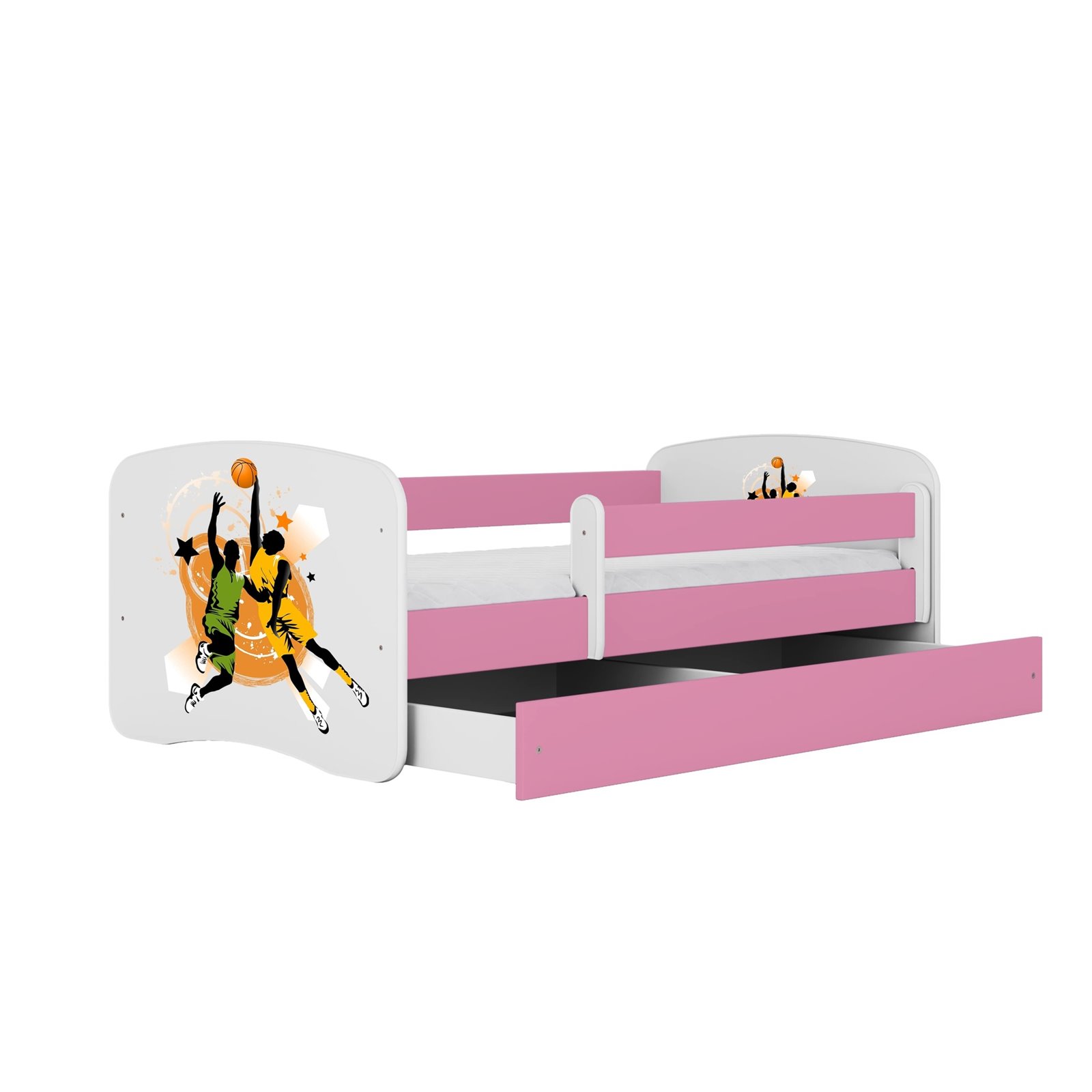 Łóżko dziecięce Babydreams - Koszykarze Bez szuflady 160/80, Różowy, bez materaca