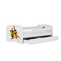 Łóżko dziecięce Babydreams - Koszykarze Z szufladą 180/80, Biały, Materac piankowy 180/80/8 - materac średniej twardości (+120zł