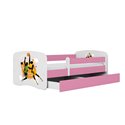 Łóżko dziecięce Babydreams - Koszykarze Z szufladą 180/80, Różowy, Materac piankowy 180/80/8 - materac średniej twardości (+120z