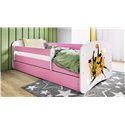 Łóżko dziecięce Babydreams - Koszykarze Z szufladą 180/80, Różowy, Materac pianka kokos 180/80/9 - materac średniej twardości (+