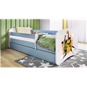 Łóżko dziecięce Babydreams - Koszykarze Bez szuflady 140/70, Niebieski, Materac pianka lateks kokos 140/70/10 - materac średniej