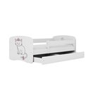 Łóżko dziecięce Babydreams - Kotek Z szufladą 140/70, Biały, bez materaca
