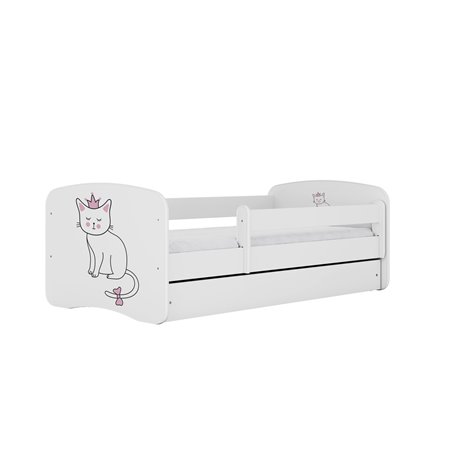 Łóżko dziecięce Babydreams - Kotek Bez szuflady 160/80, Biały, Materac piankowy 160/80/8 - materac średniej twardości (+100zł)