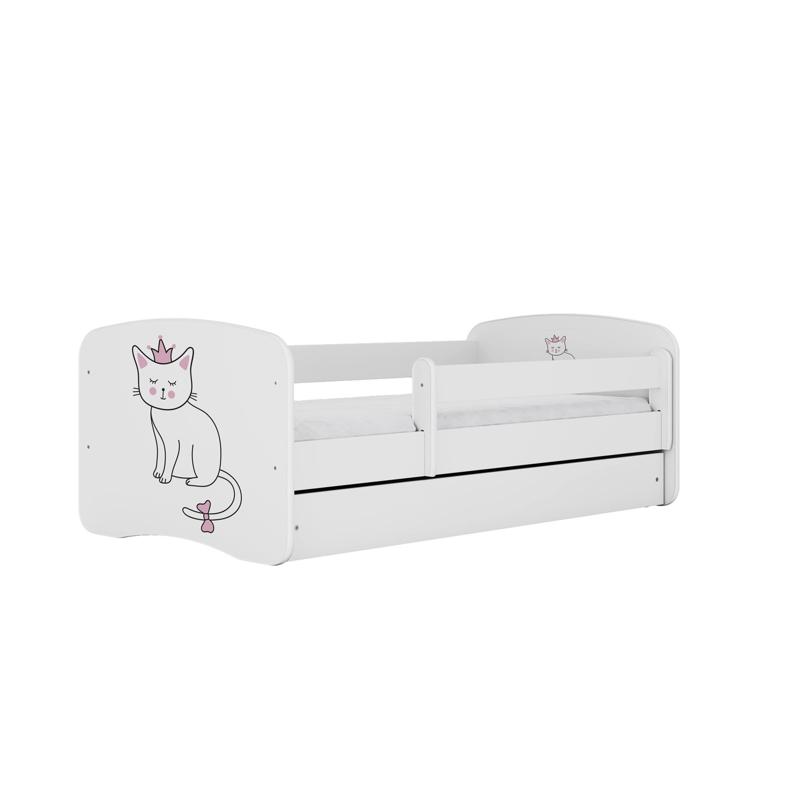 Łóżko dziecięce Babydreams - Kotek Bez szuflady 160/80, Biały, bez materaca