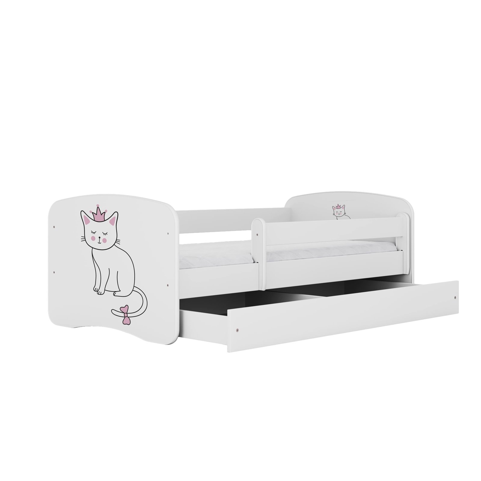 Łóżko dziecięce Babydreams - Kotek Bez szuflady 160/80, Biały, bez materaca