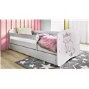 Łóżko dziecięce Babydreams - Kotek Bez szuflady 160/80, Biały, bez materaca