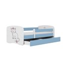 Łóżko dziecięce Babydreams - Kotek Bez szuflady 180/80, Niebieski, Materac piankowy 180/80/8 - materac średniej twardości (+120z