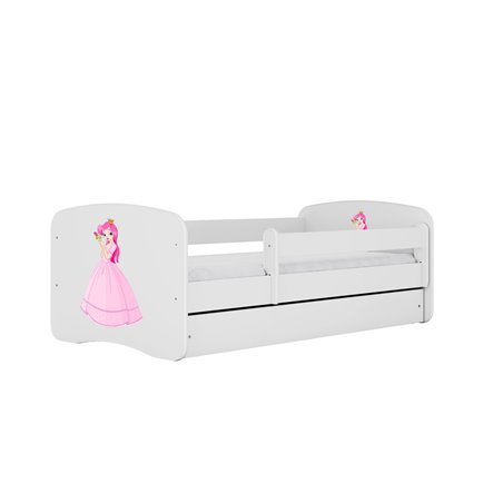 Łóżko dziecięce Babydreams - Księżniczka Z szufladą 160/80, Biały, Materac piankowy 160/80/8 - materac średniej twardości (+100z