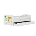 Łóżko dziecięce Babydreams - Mapa Z szufladą 140/70, Biały, Materac piankowy 140/70/8 - materac średniej twardości (+80zł)