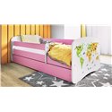 Łóżko dziecięce Babydreams - Mapa Bez szuflady 180/80, Różowy, Materac piankowy 180/80/8 - materac średniej twardości (+120zł)