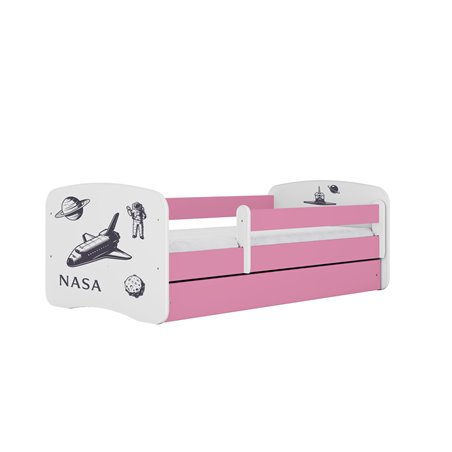 Łóżko dziecięce Babydreams - NASA Z szufladą 160/80, Różowy, bez materaca