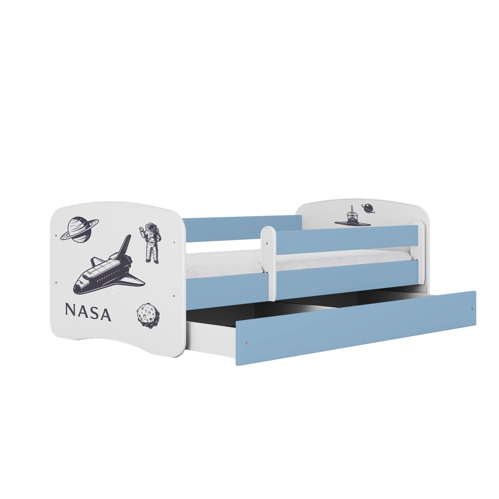 Łóżko dziecięce Babydreams - NASA Bez szuflady 180/80, Niebieski, bez materaca