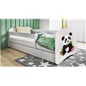Łóżko dziecięce Babydreams - Panda 2 Z szufladą 160/80, Biały, bez materaca