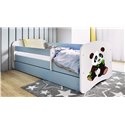 Łóżko dziecięce Babydreams - Panda 2 Bez szuflady 160/80, Niebieski, bez materaca