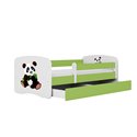 Łóżko dziecięce Babydreams - Panda 2 Z szufladą 180/80, Zielony, bez materaca