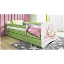 Łóżko dziecięce Babydreams - Sen Z szufladą 160/80, Zielony, Materac pianka kokos 160/80/9 - materac średniej twardości (+299zł)