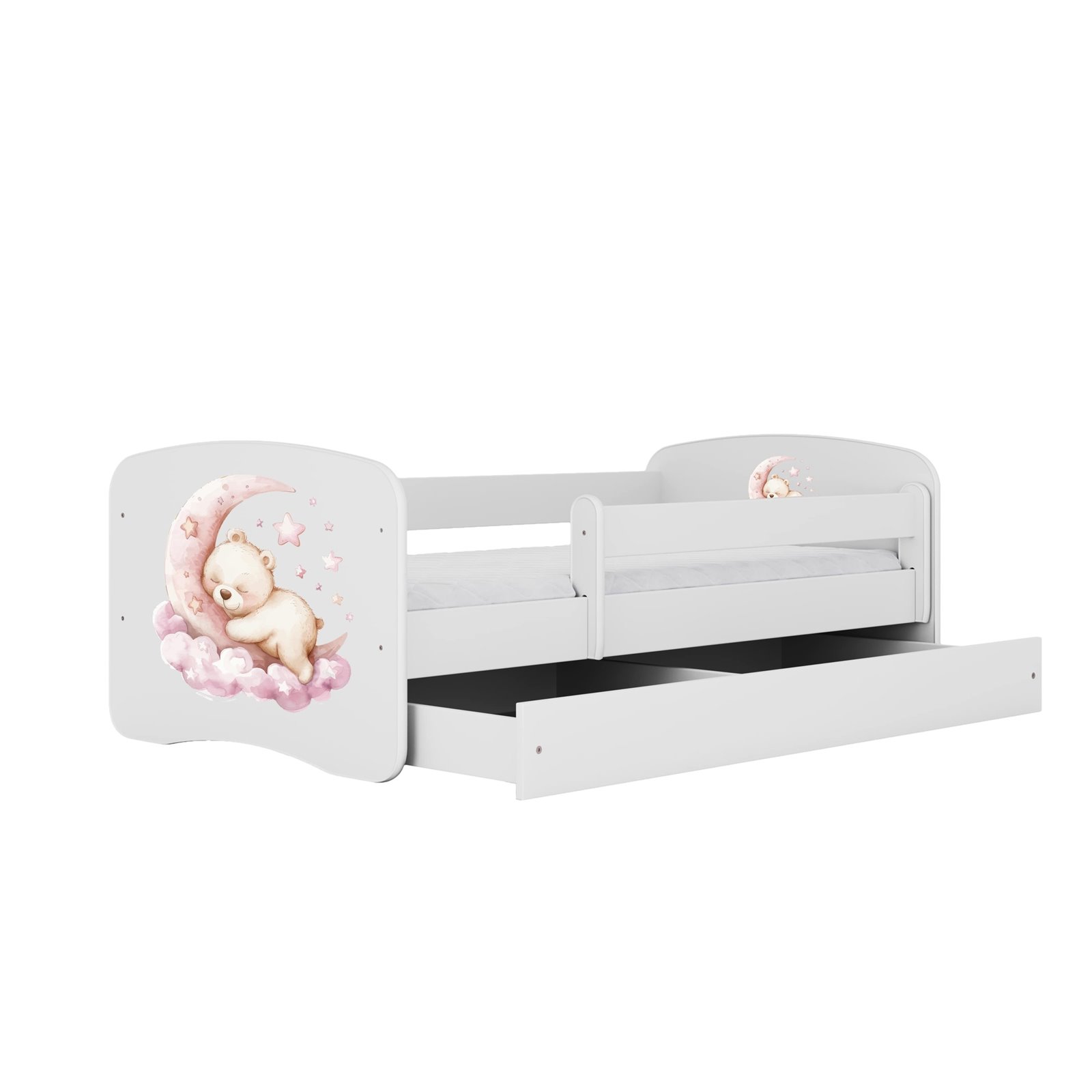 Łóżko dziecięce Babydreams - Sen Z szufladą 180/80, Biały, Materac piankowy 180/80/8 - materac średniej twardości (+120zł)