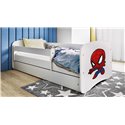Łóżko dziecięce Babydreams - Spider-man Z szufladą 160/80, Biały, Materac piankowy 160/80/8 - materac średniej twardości (+100zł