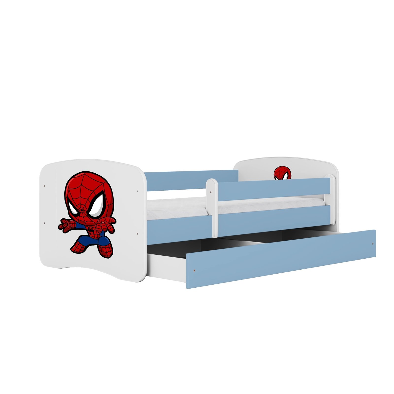 Łóżko dziecięce Babydreams - Spider-man Z szufladą 160/80, Niebieski, bez materaca