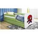 Łóżko dziecięce Babydreams - Spider-man Bez szuflady 180/80, Zielony, bez materaca
