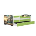 Łóżko dziecięce Babydreams - Statek Bez szuflady 140/70, Zielony, Materac pianka kokos 140/70/9 - materac średniej twardości (+2