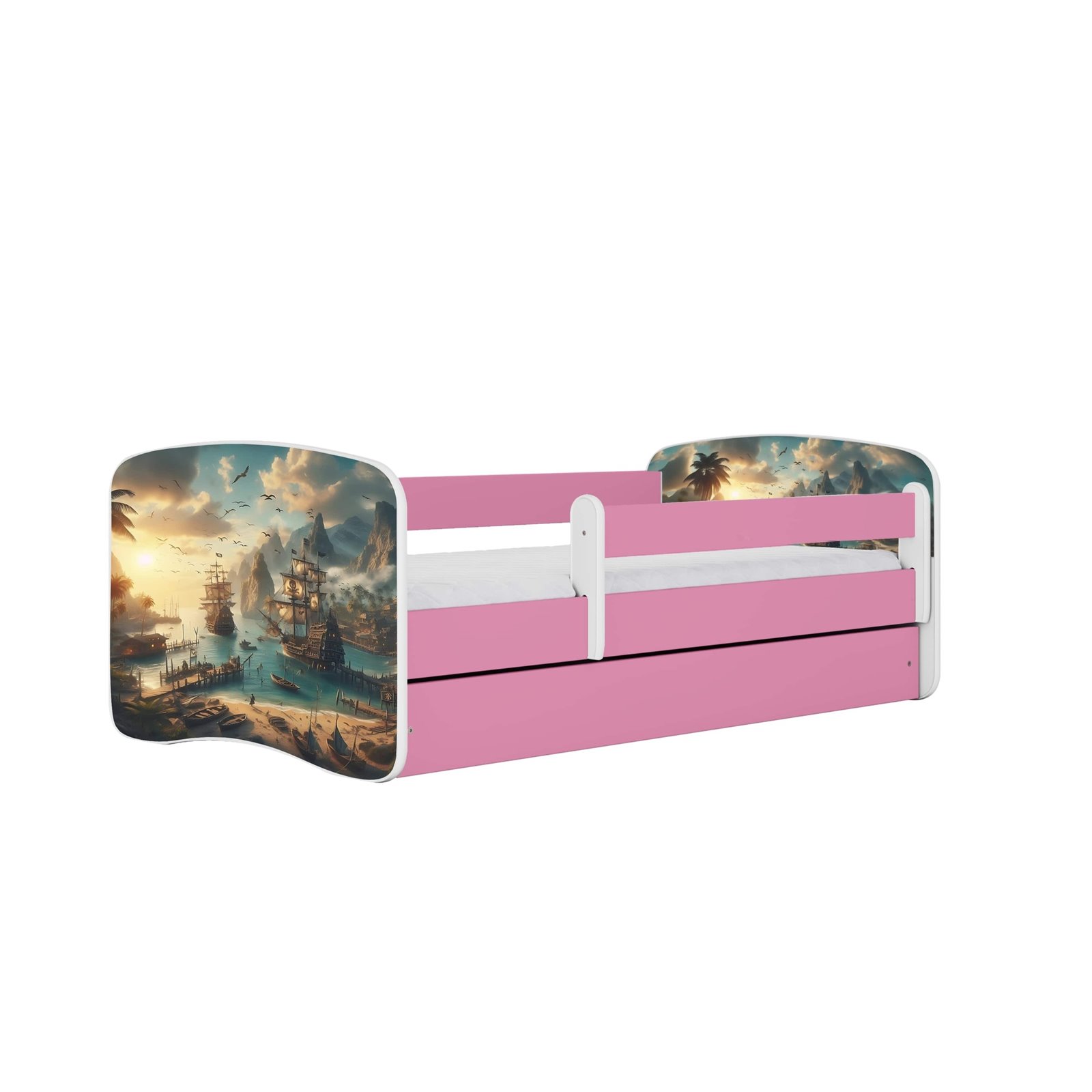 Łóżko dziecięce Babydreams - Statek Bez szuflady 160/80, Różowy, bez materaca