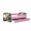 Łóżko dziecięce Babydreams - Statek Bez szuflady 160/80, Różowy, bez materaca